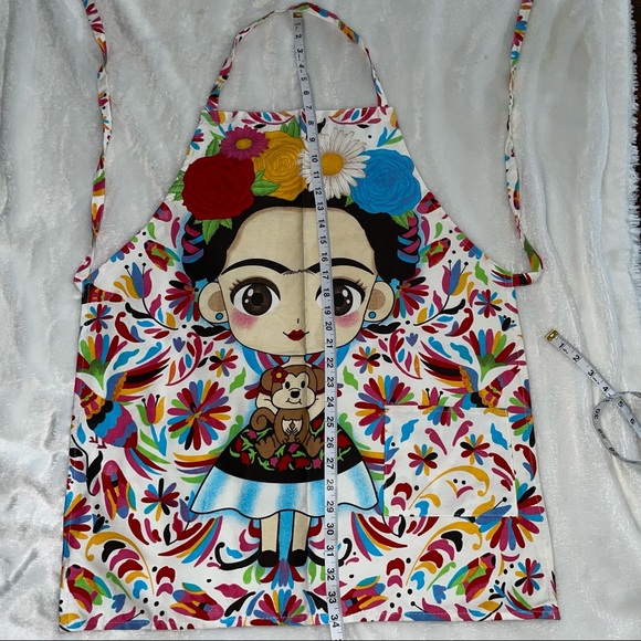 Frida Khalo Kitchen Apron Fridita Mandil Playful handmade Adult Pocket garments* - Picture 5 of 11